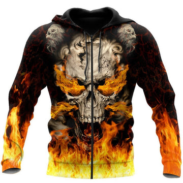 Joycorners Skulls On Fire Art All Over Printed Shirts