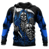 Joycorners Blue Reaper Scythe Skull All Over Printed Shirts