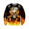 Joycorners Skulls On Fire Art All Over Printed Shirts