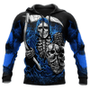 Joycorners Blue Reaper Scythe Skull All Over Printed Shirts