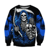 Joycorners Blue Reaper Scythe Skull All Over Printed Shirts