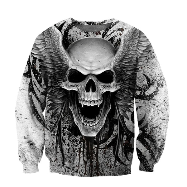 Joycorners Crazy Skull With Angel Wings All Over Printed Shirts
