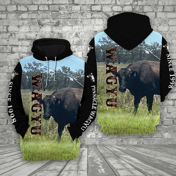 Joycorners Pinnacle Wagyu Cattle On The Farm All Over Printed 3D Hoodie