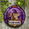 Joycorners Highland Stained Glass Effect Happy Halloween Wooden Sign