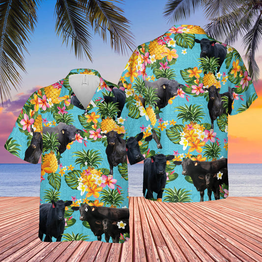 Joycorners Pineapple Hawaiian Theme For BRANGUS Cattle Lovers All 3D Printed Hawaiian shirt