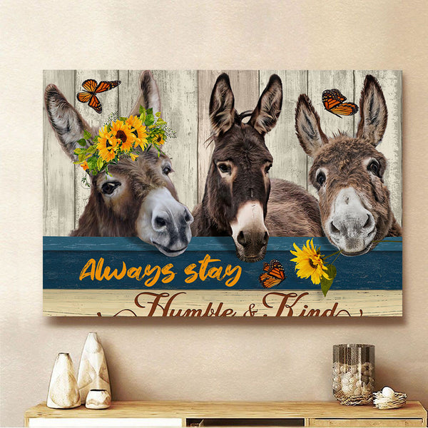 Joycorners Donkey Humble and Kind Canvas