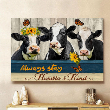 Joycorners Holstein Cattle Humble and Kind Canvas