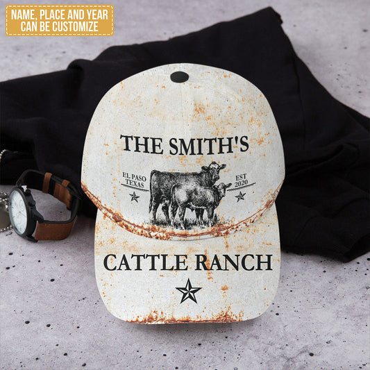 Joycorners Custom Text Angus Cattle Ranch 3 All Printed 3D Cap