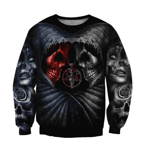 Joycorners Reaper Skull Red And Black All Over Printed Shirts