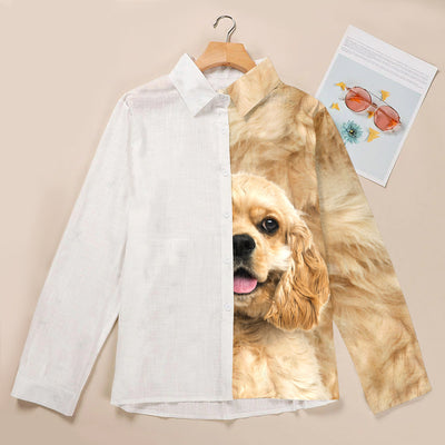 Joycorners American Cocker Spaniel Half Printed 3D Casual Shirt