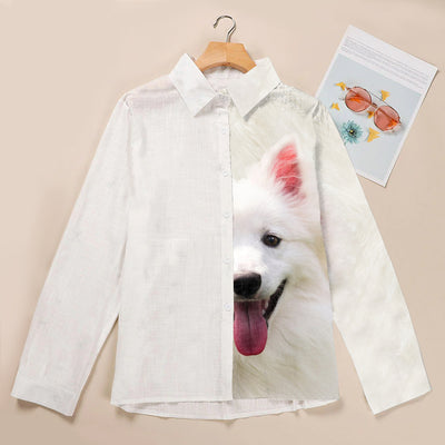 Joycorners American Eskimo Half Printed 3D Casual Shirt