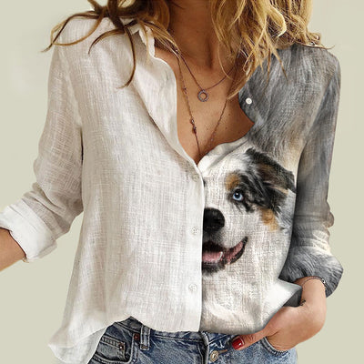 Joycorners Australian Shepherd Half Printed 3D Casual Shirt