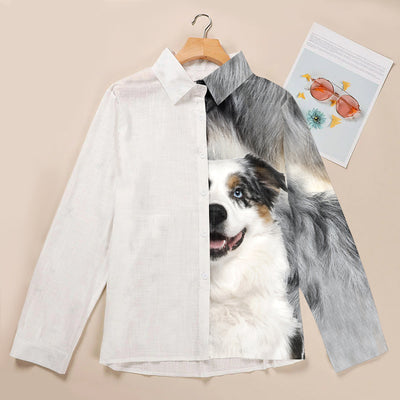 Joycorners Australian Shepherd Half Printed 3D Casual Shirt