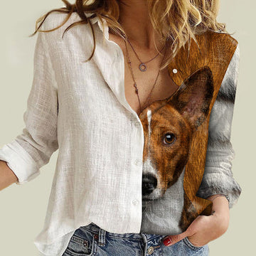 Joycorners Basenji Half Printed 3D Casual Shirt