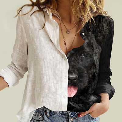 Joycorners Black Russian Terrier Half Printed 3D Casual Shirt