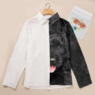 Joycorners Black Russian Terrier Half Printed 3D Casual Shirt