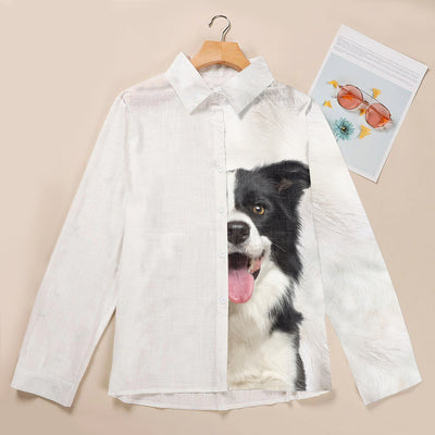 Joycorners Border Collie Half Printed 3D Casual Shirt