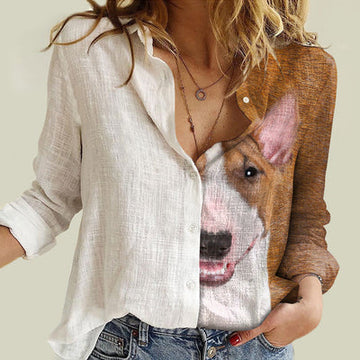 Joycorners Bull Terrier Half Printed 3D Casual Shirt