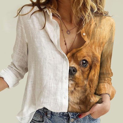 Joycorners Cavalier King Charles Spaniel 2 Half Printed 3D Casual Shirt