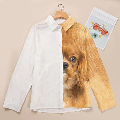 Joycorners Cavalier King Charles Spaniel 2 Half Printed 3D Casual Shirt