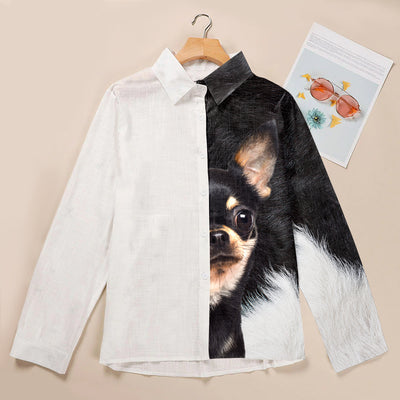 Joycorners  Chihuahua Half Printed 3D Casual Shirt