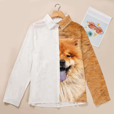 Joycorners Chow Chow Half Printed 3D Casual Shirt