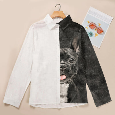 Joycorners French Bulldog Half Printed 3D Casual Shirt