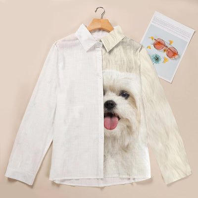 Joycorners Maltese Half Printed 3D Casual Shirt