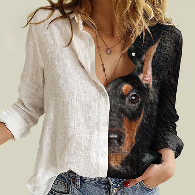Joycorners Miniature Pinscher Half Printed 3D Casual Shirt
