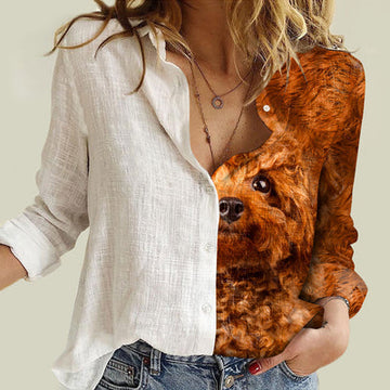 Joycorners Poodle Half Printed 3D Casual Shirt