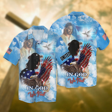 Joycorners United States Independence Day Eagle In God We Trust All 3D Printed Hawaiian shirt