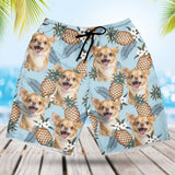 Joycorners Personalized Photos Pineapples Light Blue Color All Over Printed 3D Short