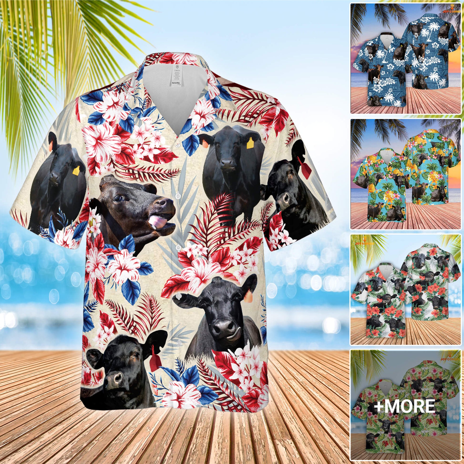 Black Angus Cattle Autumn Leaves Hawaiian Shirt For Men Women