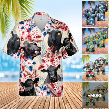 Joycorners Black Angus Hawaiian Shirts 2024