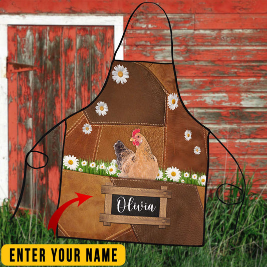 Joycorners Personalized Name Hen All Over Printed 3D Apron