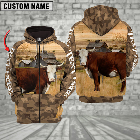Joycorners Hereford Cattle Farming Personalized 3D Hoodie