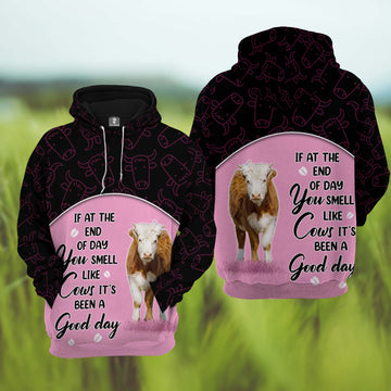 Joycorners Hereford Cattle It's Been A Good Day 3D Hoodie