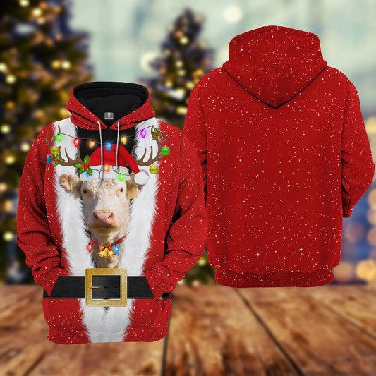 Joycorners Hereford Cattle Christmas Hoodie