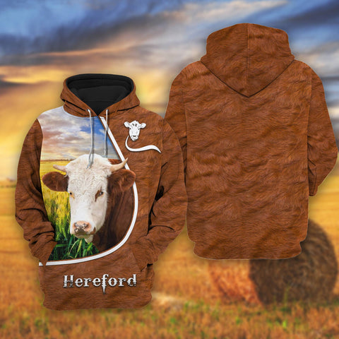 Joycorners Hereford On The Wheat Field All Over Printed 3D Shirts