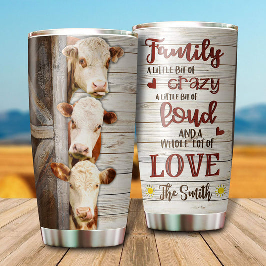 Joycorners Personalized Name Hereford Cattle Tumbler