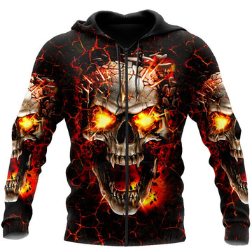 Joycorners Fire Skull Art All Over Printed Shirts