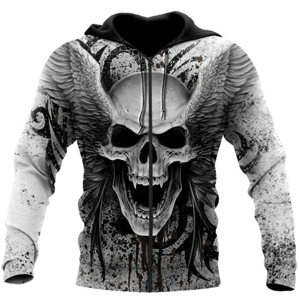 Joycorners Crazy Skull With Angel Wings All Over Printed Shirts