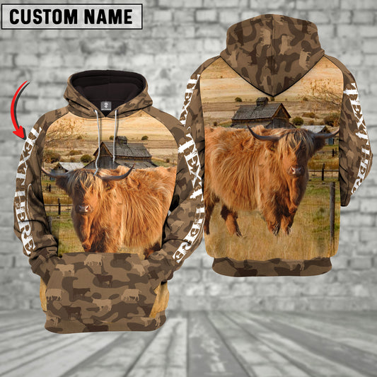 Joycorners Highland Cattle Farming Personalized 3D Hoodie