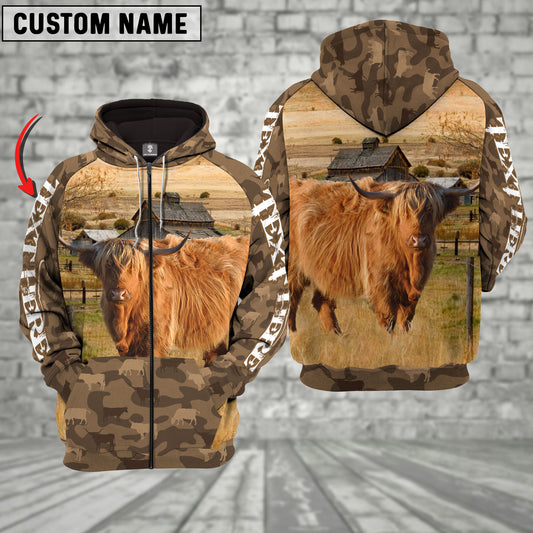 Joycorners Highland Cattle Farming Personalized 3D Hoodie