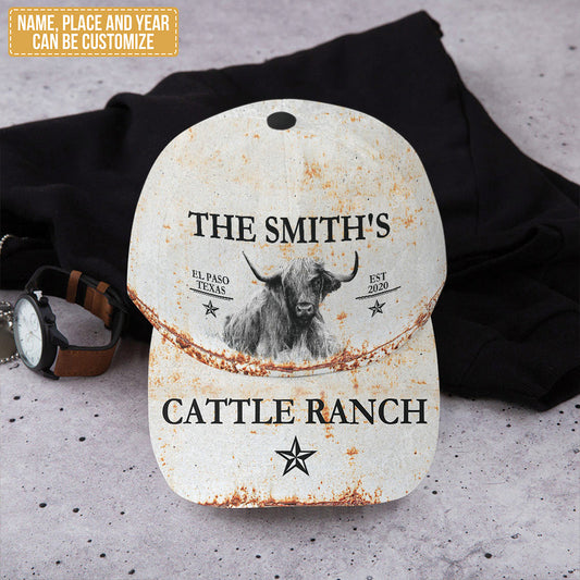 Joycorners Custom Text Highland Cattle Ranch All Printed 3D Cap