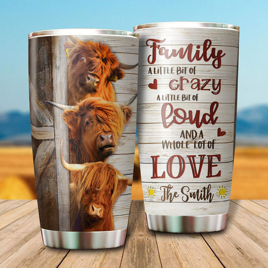 Joycorners Personalized Name Highland Cattle Tumbler