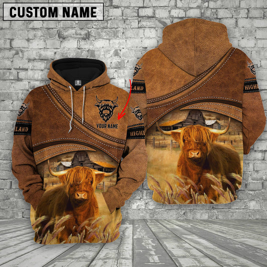 Joycorners Highland Customized Name Brown Race Hoodie