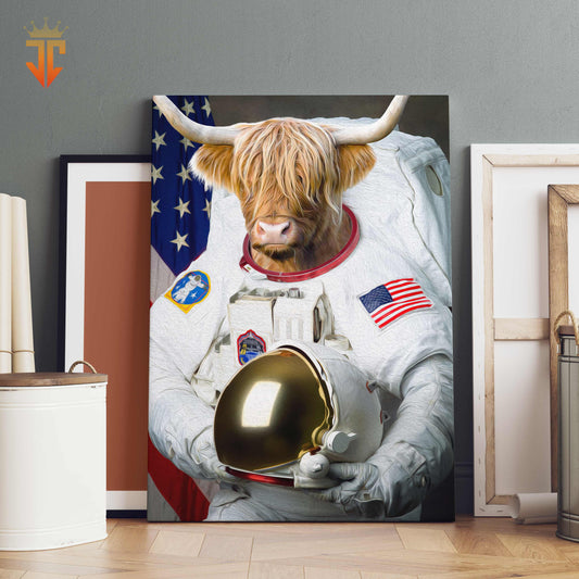 Joycorners Highland Astronaut Portrait Canvas
