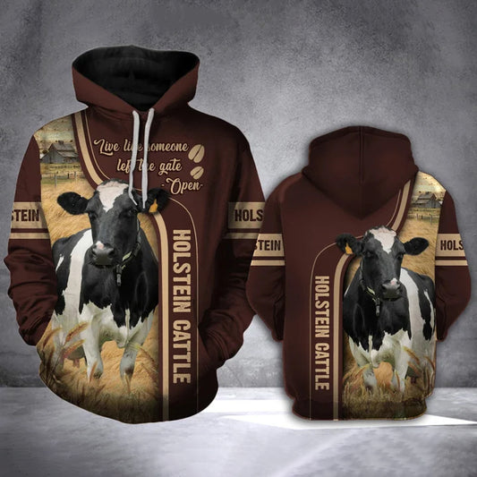 Joycorners Holstein Cattle 2 All Over Printed 3D Hoodie