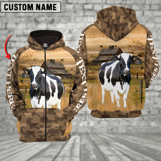 Joycorners Holstein Cattle Farming Personalized 3D Hoodie